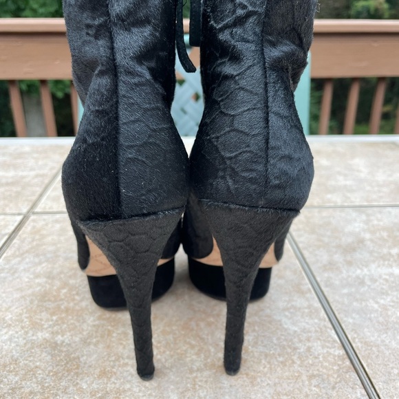 L.A.M.B. Women Noss BLACK LAMB Pumps Mid Calf Boot Platform Heels - Picture 6 of 16